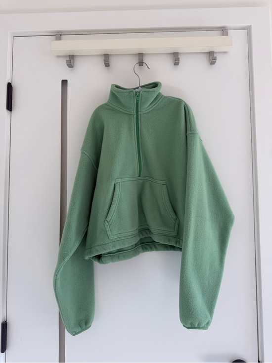 TNA Sweaters - TNA Mint Green Fleece Half-Zip Pullover